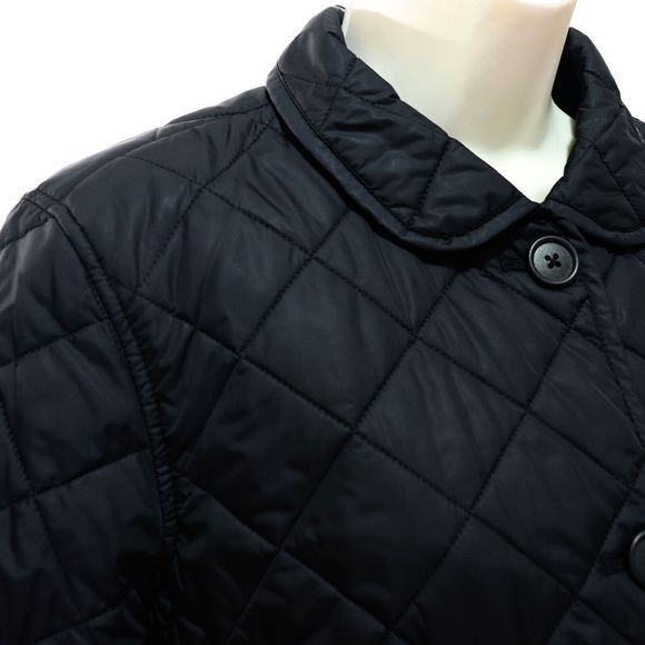 Gap Women's VTG Quilted Jacket L Large Black Button Front Drawstring Waist Coat - Picture 4 of 10